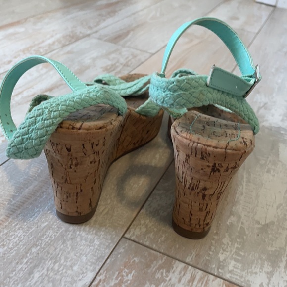 Teal Cork Wedges - Picture 5 of 8